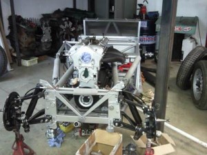 Car restoration frame and engine